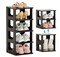 5 Tier Plastic Vertical Narrow Shoe Shelves for Closet Black Shoe Holder, Stand For Entryway Shoe Storage Boots Organiser Stackable Shoe Cabinet Shoe Organiser Shoe Rack for Small Spaces